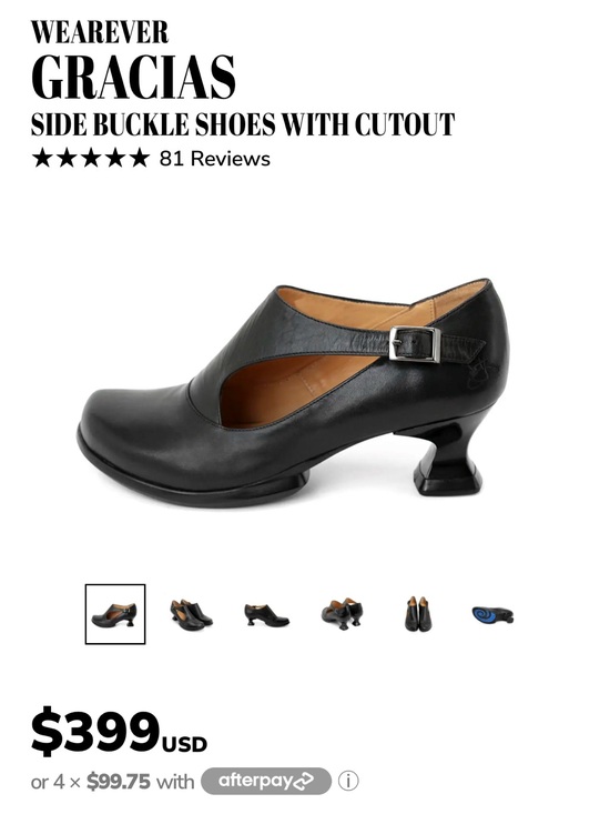 John Fluevog Shoes - John Fluevog Gracias Black Leather Buckle Chunky Heel 10 w/Dustbag
